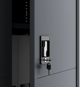 Biurowa szafa metalowa JAN, 900 x 1850 x 400 mm, Smart: antracytowa