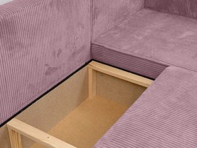 Jasnofioletowa narożna sofa SMART COSARO, dwustronna + 2 poduszki GRATIS