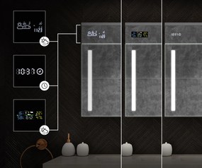 Szafka podświetlana z lustrem LED model Emily L02 - 100 x 72 cm, łazienkowa szafka o nowoczesnym designie z konfiguracją włącznika podświetlenia, w kolorze San Marino
