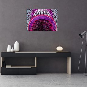 Abstrakcyjny obraz - fioletowe gałęzie (70x50 cm)