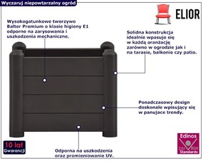 Kwadratowa brązowa donica na kwiaty - Ugroli