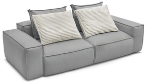 Jasnoszara sofa z imitacji skóry 260 cm Boheme – Bobochic Paris