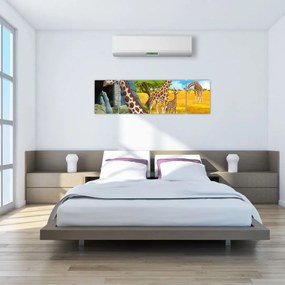 Obraz - Rodzina żyraf (170x50 cm)