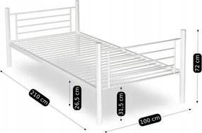 Łóżko Piętrowe Dla Dzieci 90x200 cm RODEZ Metalowe Białe Loft