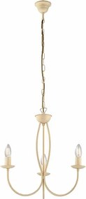 Botte - Żyrandol z żelaza lakierowanego na kolor kości słoniowej z dekoracją z efektem piklowania, 3 lampy, 110 cm - Ø45 cm - BL147-3-AV