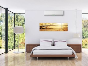 Obraz mostu z zachodem słońca (170x50 cm)