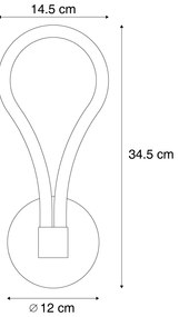 Nowoczesny Kinkiet / Lampa scienna czarny z LED z 3-stopniową regulacją - Keri Nowoczesny Oswietlenie wewnetrzne
