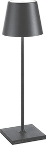Lampa stołowa LED Zafferano Poldina Pro, ciemnoszara, akumulatorowa i ściemnialna, do 12 h pracy baterii, do użytku zewnętrznego, IP65