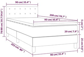 Aksamitne różowe łóżko kontynentalne z materacem 90x200 Limo 41X