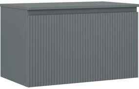 Mexen Rivel szafka łazienkowa podumywalkowa 80 cm z blatem, 1 szuflada, ryflowana , grafit mat - 91A20-08047-1-BFC66