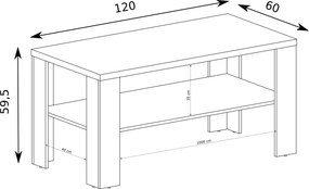 Ława UDINE 120 cm Stolik Kawowy do Salonu