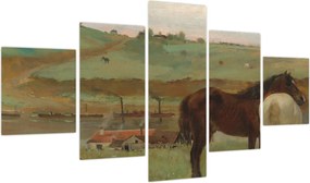 Obraz - Edgar Degas, Horses in a Meadow, reprodukcje (125x70 cm)
