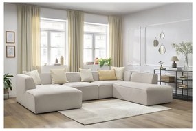 Beżowy narożnik modułowy (prawostronny/w kształcie litery U) Megeve – Bobochic Paris