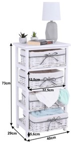 Komoda Ruby biały, 73 cm