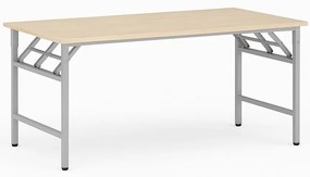 Stół konferencyjny FAST READY z srebrnoszarym stelażem, 1600 x 800 x 750 mm, brzoza