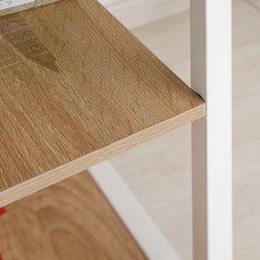 Stół Składany Biurko na Kółkach Stolik Komputerowy Przenośny MDF Naturalny | Aosom PL