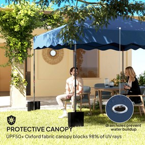 Outsunny 3 x 3 m Pawilon Pop-up, Regulowany na Wysokość, z Torbą na Kółkach, do Ogrodu, Tarasu, Metal, Tkanina, Granatowy