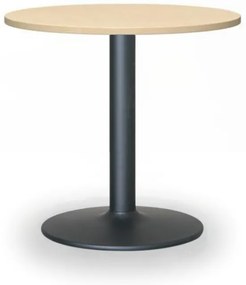 Stolik konferencyjny ZEUS II, średnica 60 cm, czarna podstawa, brzoza