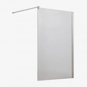 Stała Ścianka Prysznicowa Z Hartowanego Szkła 8 Mm I Aluminium Bristol Transparent & 120 X 195 Cm & Szczotkowana Szarość - Sklum