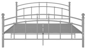 Szare metalowe łóżko dwuosobowe 140x200 cm - Enelox