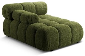Zielony moduł sofy z materiału bouclé (lewostronny) Bellis – Micadoni Home