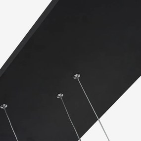 Szeroka lampa wisząca do salonu Ledowe Okręgi No.8 w stylu designerskim czarna