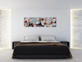 Obraz kwiatu - czerwony (170x50 cm)