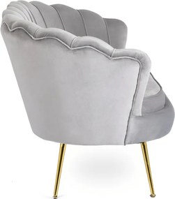 Sofa ZENDAYA Dwuosobowa Szara Muszelka Glamour do Salonu