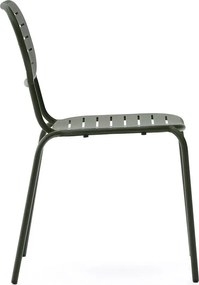 Ciemnozielone metalowe krzesło ogrodowe Brai – Kave Home