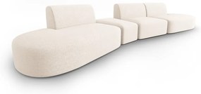 Beżowa sofa z tkaniny szenilowej lewostronna 428 cm Paolo – Milo Casa