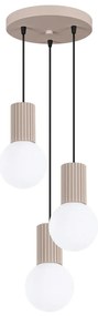 Lampa wisząca HALO 3P taupe ryflowana SOLLUX  LIGHTING