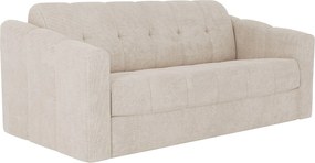 Kanapa 4-osobowa rozkładana typu express w tkaninie beżowej teksturowanej - Stelaż z szerokimi listwami 160 cm - Materac 14 cm - DARIELO