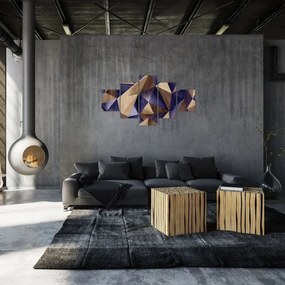Obraz - 3D drewniane trójkąty (125x70 cm)