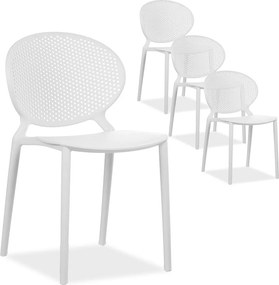 Krzesło ogrodowe 41x77,5x48 cm białe Zestaw 4 sztuk