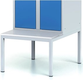 Alfa 3 Szafka ubraniowa S6 z ławką, 2-drzwiowa, 1875 x 600 x 500/800 mm, zamek obrotowy, drzwi ciemnoszare