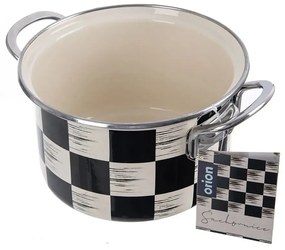 Orion Emaliowany garnek Szachownica Lem, 2 l,średnica 18 cm