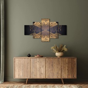 Obraz - Złota mandala ze strzałkami (125x70 cm)