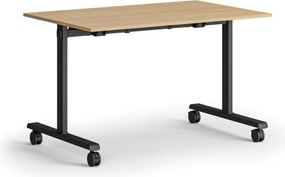 Mobilny stół MATCH, 120x80 cm, czarna podstawa, buk