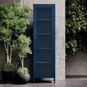Witryna szklana do salonu wąska granatowa Modern LUIGI 500 x 1800 x 350 mm