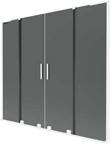 Mexen Velar L Duo parawan nawannowy 2-skrzydłowy rozsuwany 180 x 150 cm, grafit, biały - 896-180-003-42-20