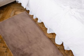 Dywanik Brązowy 80x150 cm Antypoślizgowy miękki Akcent do Sypialni i Salonu