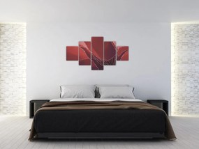 Obraz - Czerwony abstrakcyjny kwiat N⁰2 (125x70 cm)