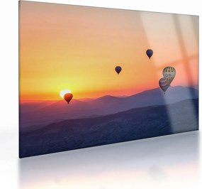 Obraz na szkle - balony na ogrzane powietrze (70x50 cm)