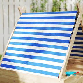 AIYAPLAY Piaskownica dla dzieci, z ochroną przed warunkami atmosferycznymi pod daszkiem, dla 3 dzieci w wieku 3-6 lat, 120 x 120 x 126,5 cm