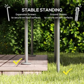 Outsunny pawilon ogrodowy 3x4 m z odpinanymi zasłonami, podwójnym dachem i metalową konstrukcją, ciemnoszary | Aosom PL