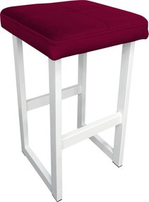 Hoker ALEX krzesło barowe tkanina Welur podstawa metalowa : Kolor Stelaża - Biały, Kolor tkaniny - VELVET - MG31, Wysokość - 75 cm