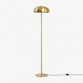 Metalowa Lampa Podłogowa Hirma Złoto - Sklum