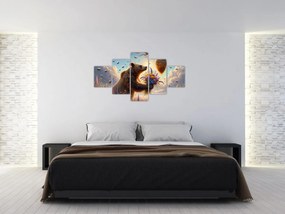 Obraz - Niedźwiedź i pszczoły (125x70 cm)