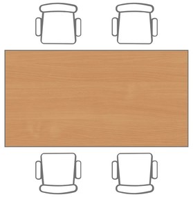 Stół jadalniany, 160x80 cm, szara podstawa, buk