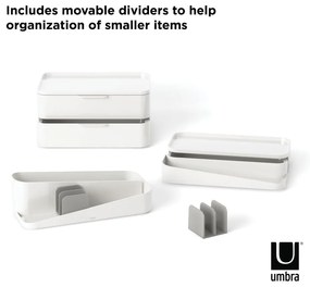 Biały plastikowy organizer łazienkowy Glam – Umbra